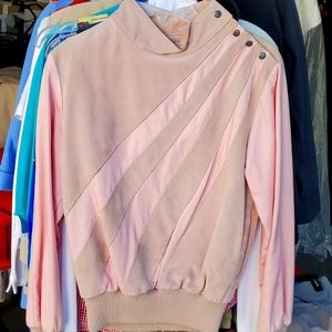 Pink suede cotton pullover jacket